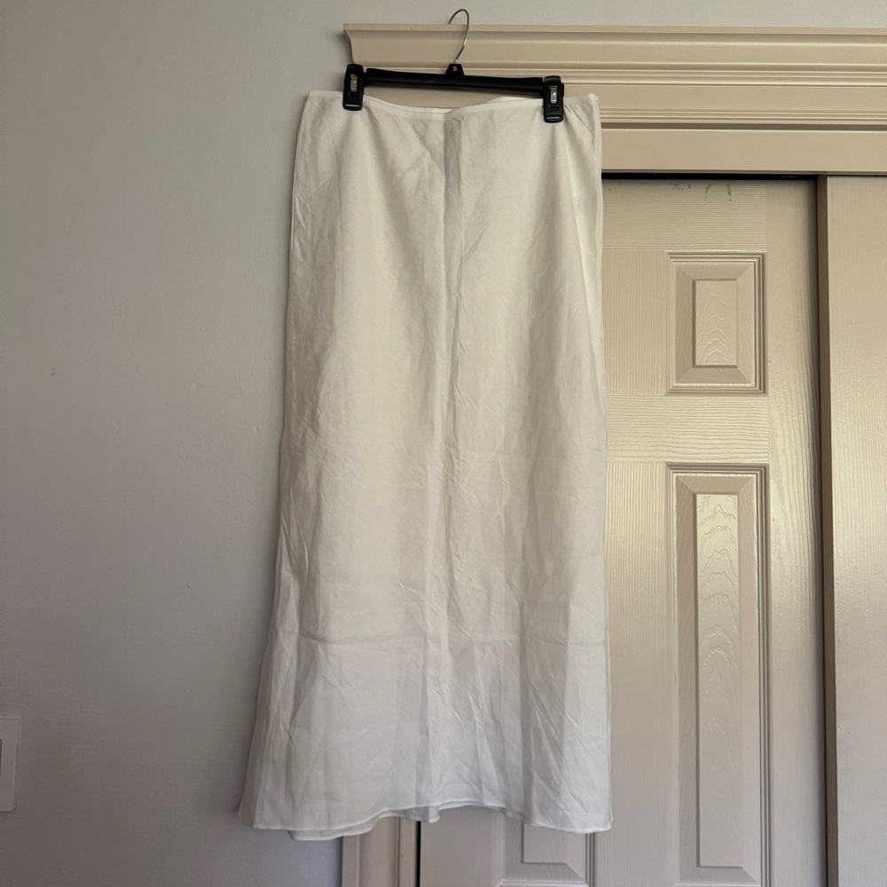 Arket White Linen Maxi Skirt